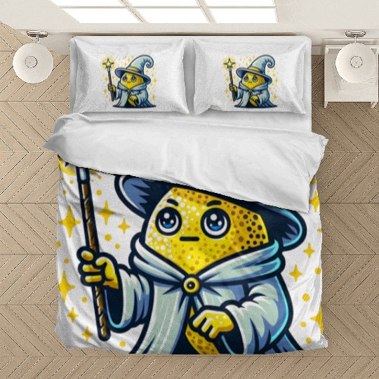 Cute Wizard Lemon with Magic Wand Bedding Sets