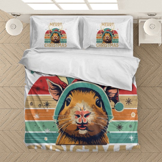 Funny Guinea Pig Christmas Reindeer Bedding Sets