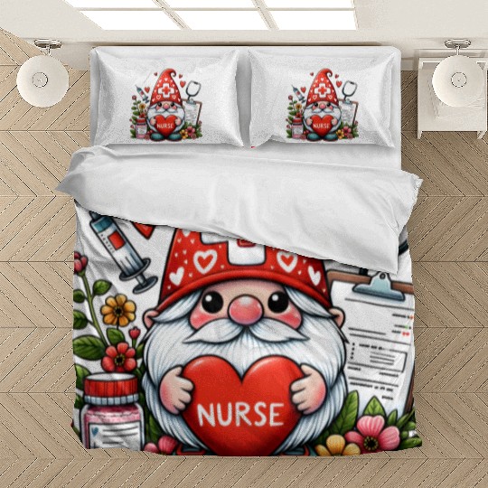 Gnome Valentines, Valentine Retro Bedding Sets