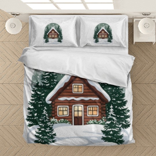 Cozy Cabin in Winter Wonderland Bedding Sets