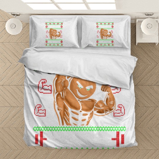 Gingerbread Man Funny Christmas Workout Gym Ugly Bedding Sets
