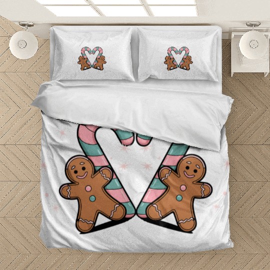 Festive Candy Cane & Gingerbread Holidays Bedding Sets