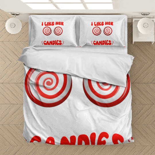 I Like Her Peppermint Candies Couples Christmas Bedding Sets