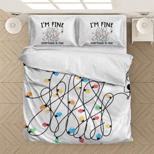Christmas Lights I'm Fine funny Xmas Bedding Sets