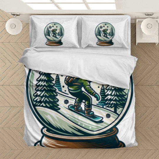 Snowboarding Adventure in Winter Wonderland Bedding Sets