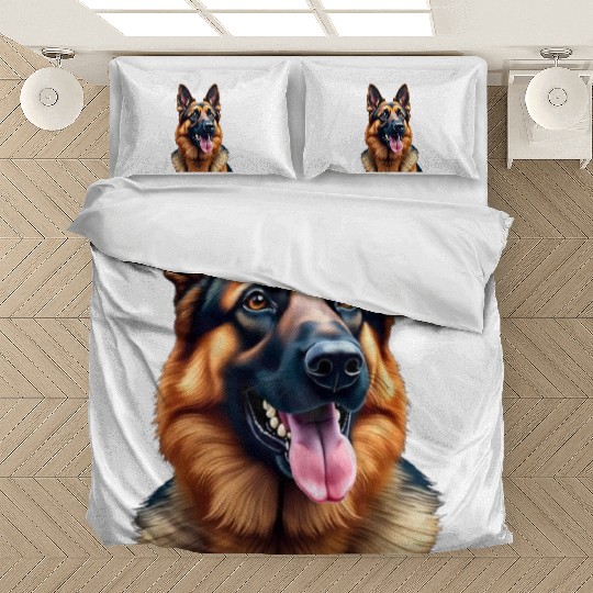 german-shepherd-mixed-timber-siberian-husky-wolf Bedding Sets