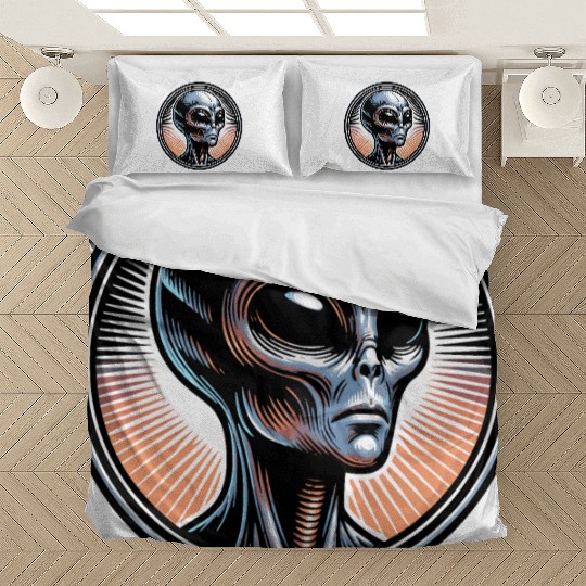 Grey Alien Bedding Sets