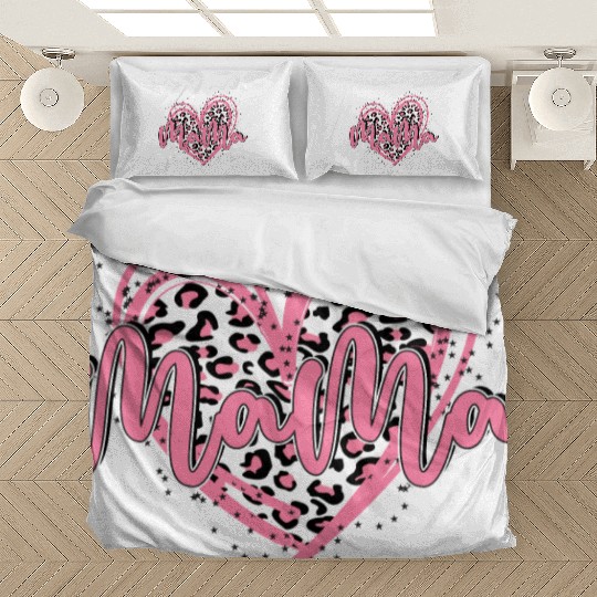 Heart Mama Valentines Pink Leopard Bedding Sets