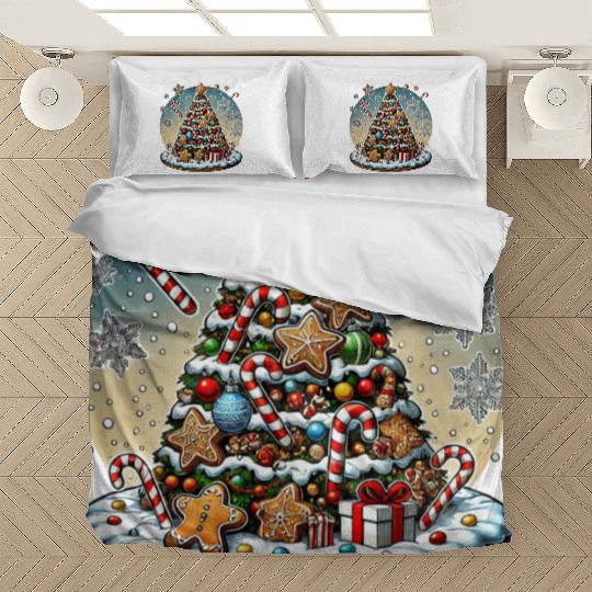 Gingerbread Candy Cane Christmas Tree Bedding Sets