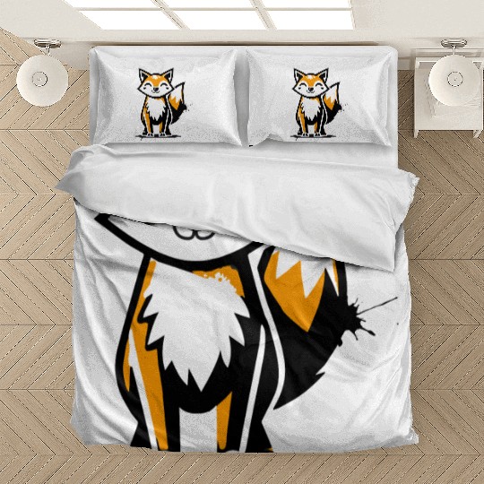 fox in stencil graffiti design Bedding Sets