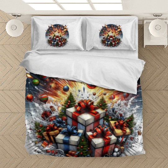 Exploding Presents Fireworks - Christmas Gifts Bedding Sets