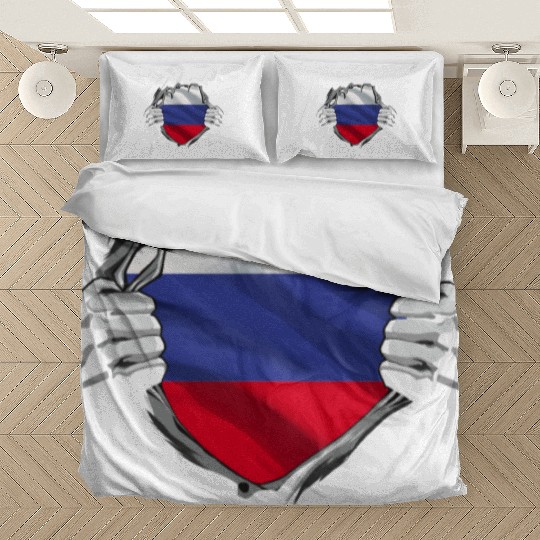 Russian Flag Breaking Through Design Bedding Sets