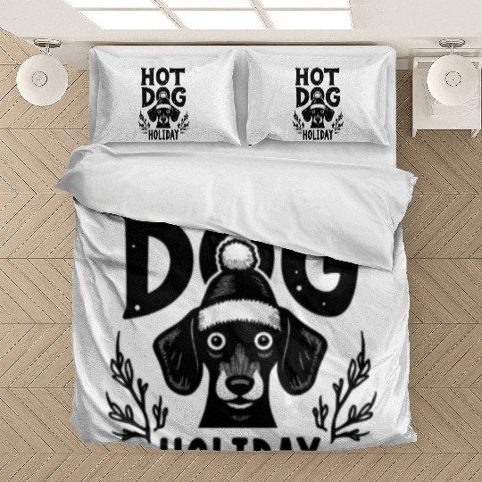 Hot Dog Holiday Festive Dachshund Design Bedding Sets