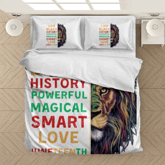 I'm black History powerful African Lion Juneteenth Bedding Sets