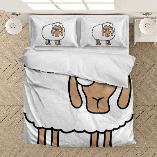 Sheep Tired Bored Look Little Sweet Lamb Bad Mood Bedding Sets