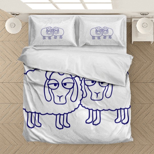 2 Sheep Tired Bored Look Team Sweet Crew Friends Bedding Sets