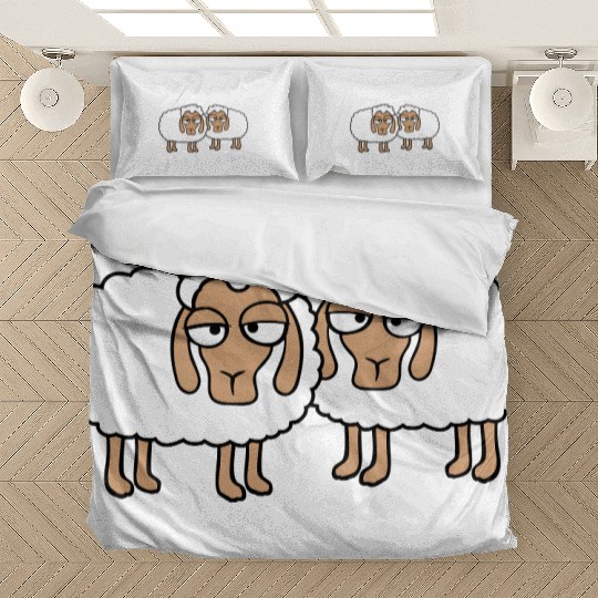 2 Sheep Tired Bored Look Team Sweet Crew Friends Bedding Sets