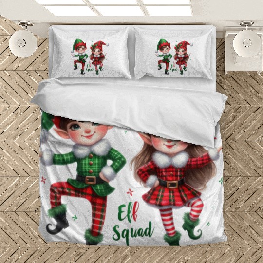 Christmas Plaid ELF Squad Bedding Sets