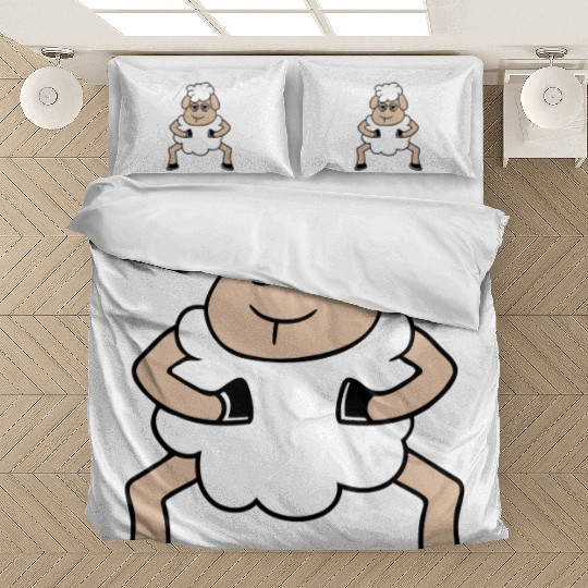 Sheep Tired Bored Look Standing Cute Cool Cartoon Bedding Sets
