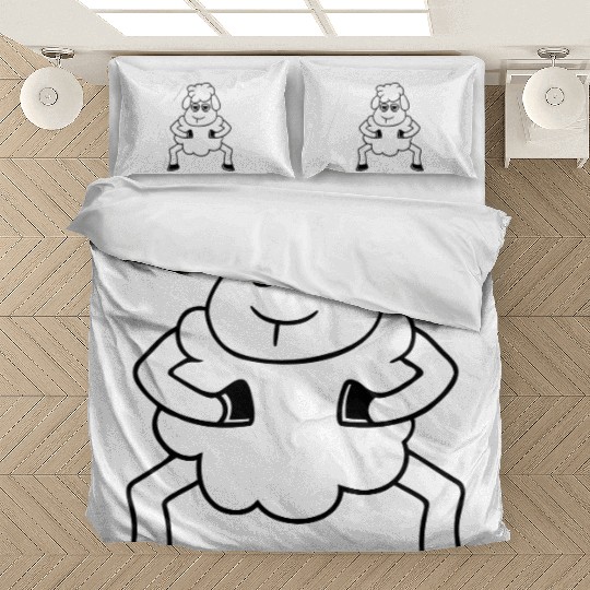 Sheep Tired Bored Look Standing Cute Cool Cartoon Bedding Sets