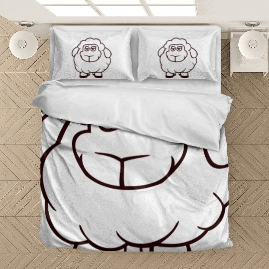 Sheep Baby Standing Bored Tired Cartoon Comic Cool Bedding Sets