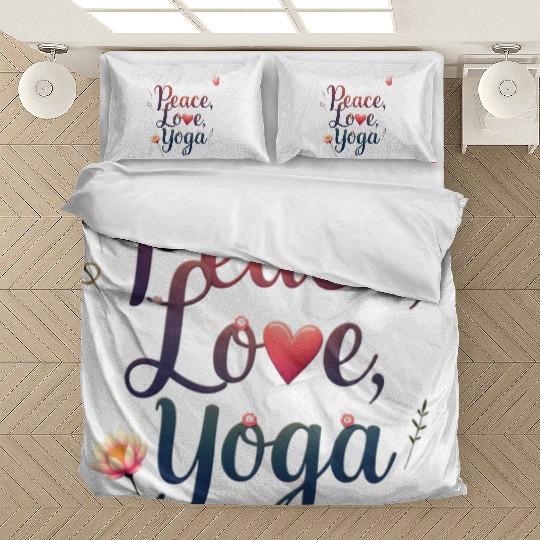 Peace Love Yoga Inspirational Design Bedding Sets