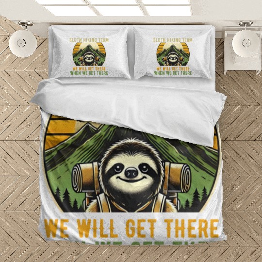 Sloth Hiking Team - Outdoor Adventure Bedding Sets