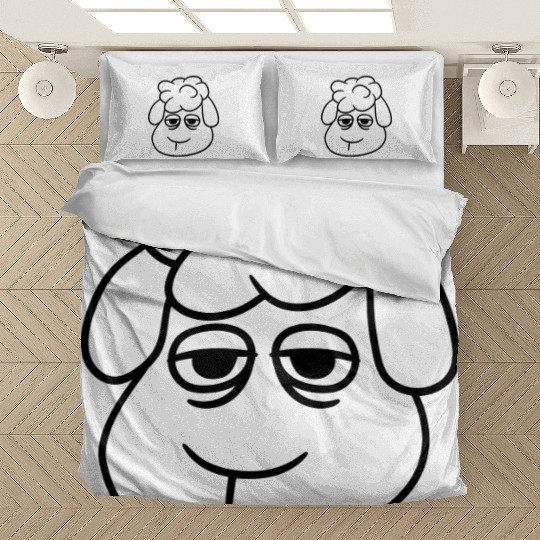 Sheep Tired Bored Empty Look Head Face Unhappy Sad Bedding Sets