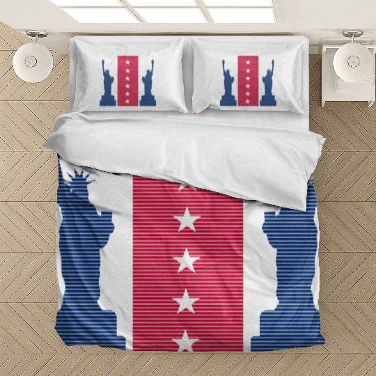 Stylized Statue of Liberty Graphic Design Bedding Sets