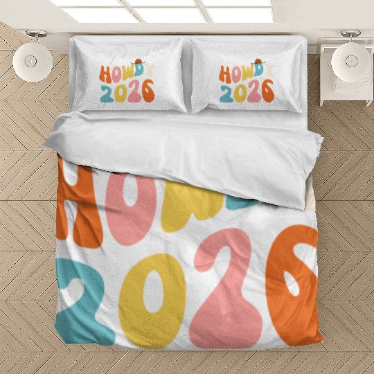 Howdy 2026 funny 2026 NYE Groovy Bedding Sets