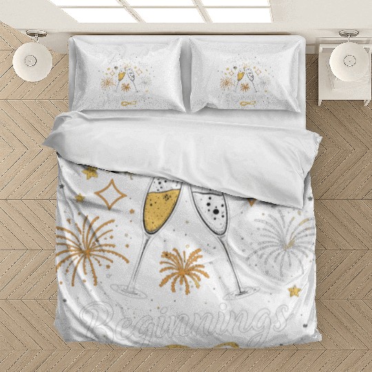 Cheers To New Beginings - Festive New Year's Eve Bedding Sets