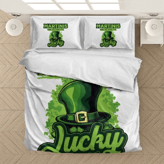 Martinis Make Everyday Feel Lucky St Patricks Day Bedding Sets