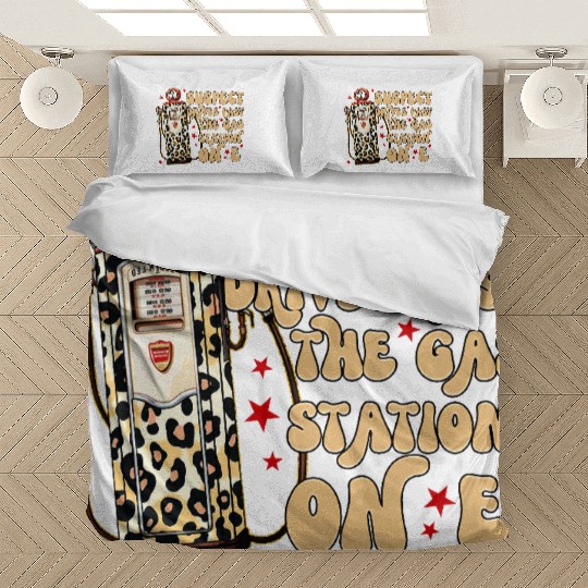 Funny Gas Station Leopard Print Design Bedding Sets
