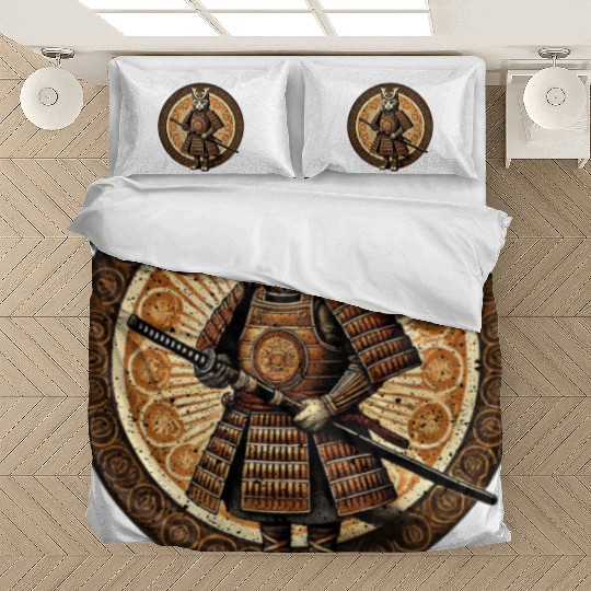 Japanese Samurai Cat Tattoo Kawaii Cat Art Anime Bedding Sets