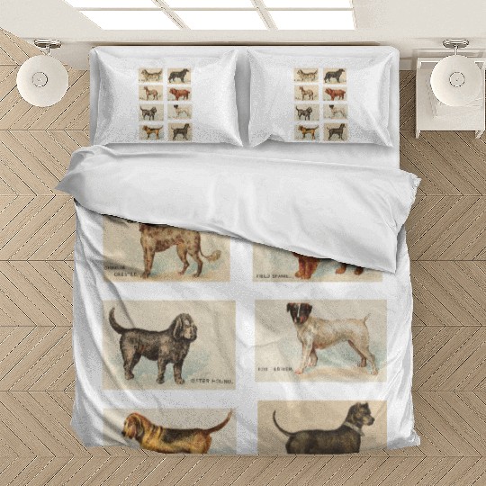 Vintage Dog Illustration Collection Bedding Sets