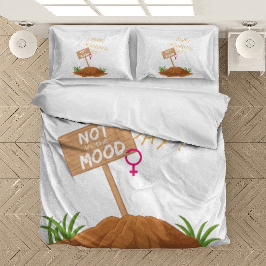 Happy Groundhog Day Not in the Mood funny graphic Bedding Sets