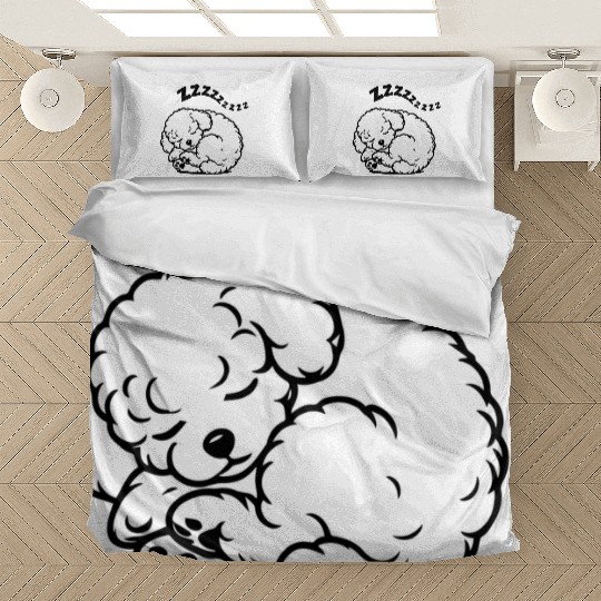 Sleepy Puppy Zzzz - Adorable Bichon Frise Bedding Sets