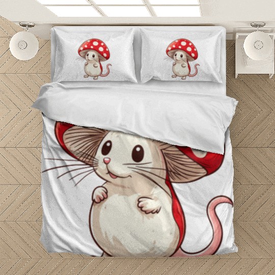 Mushroom Mouse Funny Animal And Mushroom Bedding Sets