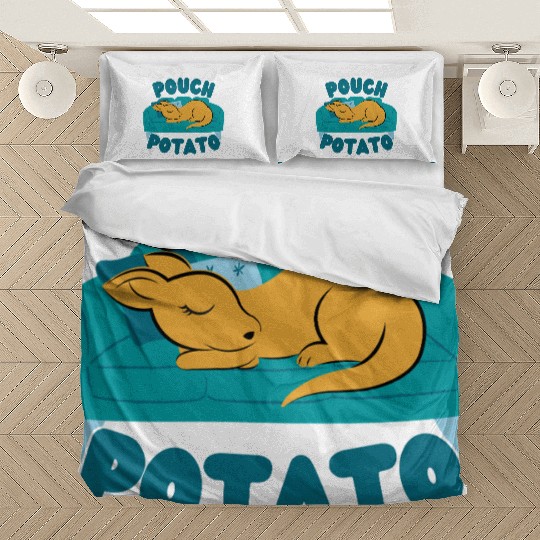 Pouch Potato Funny Cute Sleepy Kangaroo Bedding Sets
