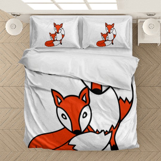 2 Foxes Friends Red Fox Two Wild Animals Team Crew Bedding Sets