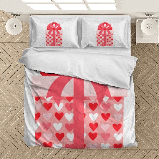 Hearts Gift Box Pattern Design Bedding Sets