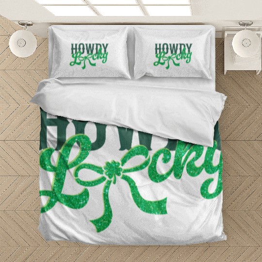 Howdy Lucky Western Cowgirl St Patricks Design Bedding Sets