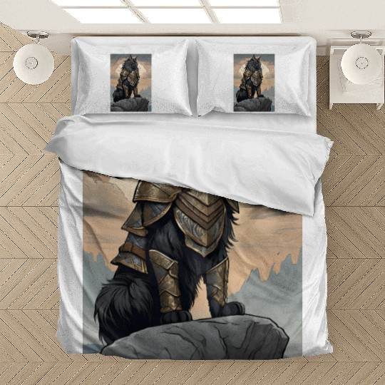 Cat painting red black cat Bedding Sets