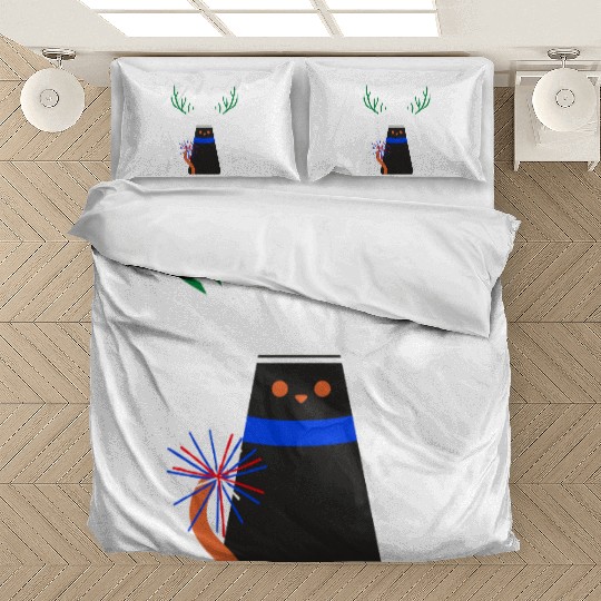 Cat with deer antlers Bedding Sets
