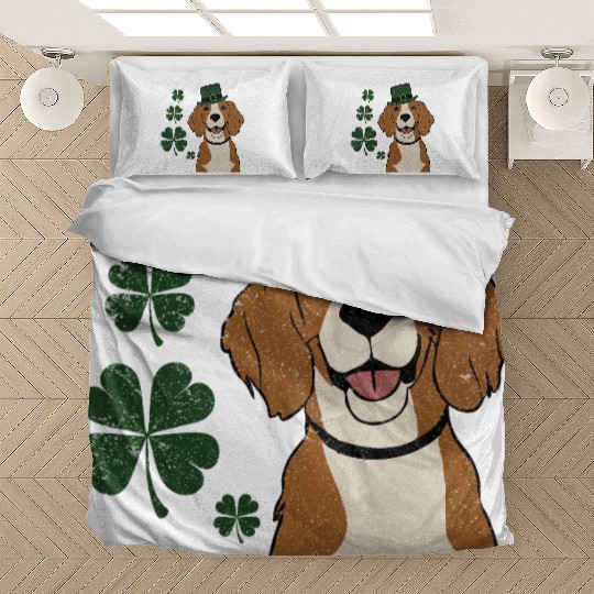 Irish Setter and four leaf clover St Patrick's Day Bedding Sets