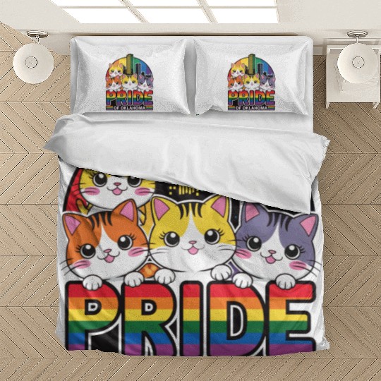 Pride of Oklahoma City USA Rainbow Flag Bedding Sets