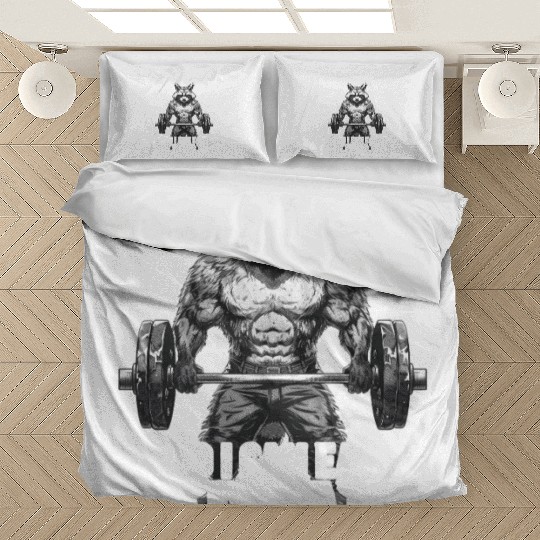 Workout Raccoon Weightlifting Gym Gift Bedding Sets