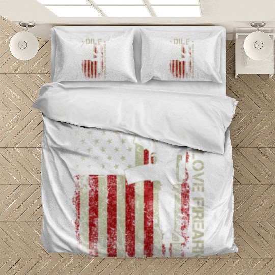 DILF - Damn I Love Firearms Gun American Flag Bedding Sets