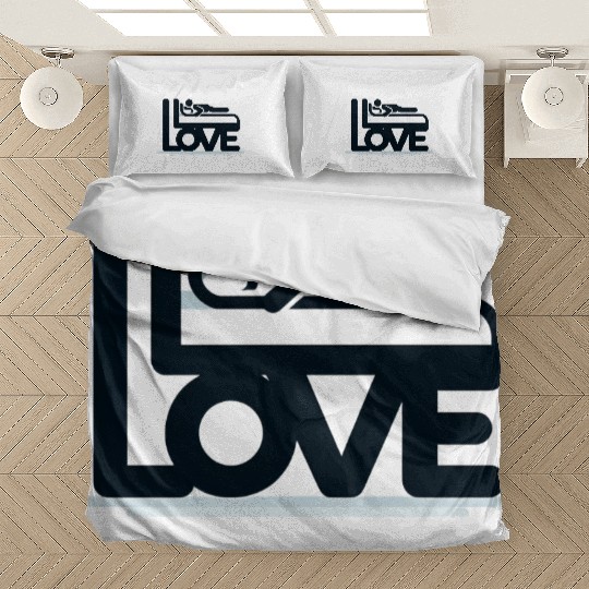 3D Love Typography with Creative Design Bedding Sets