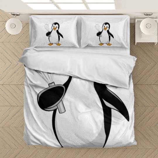 Whisk-Wielding Penguin Chef Delight Bedding Sets